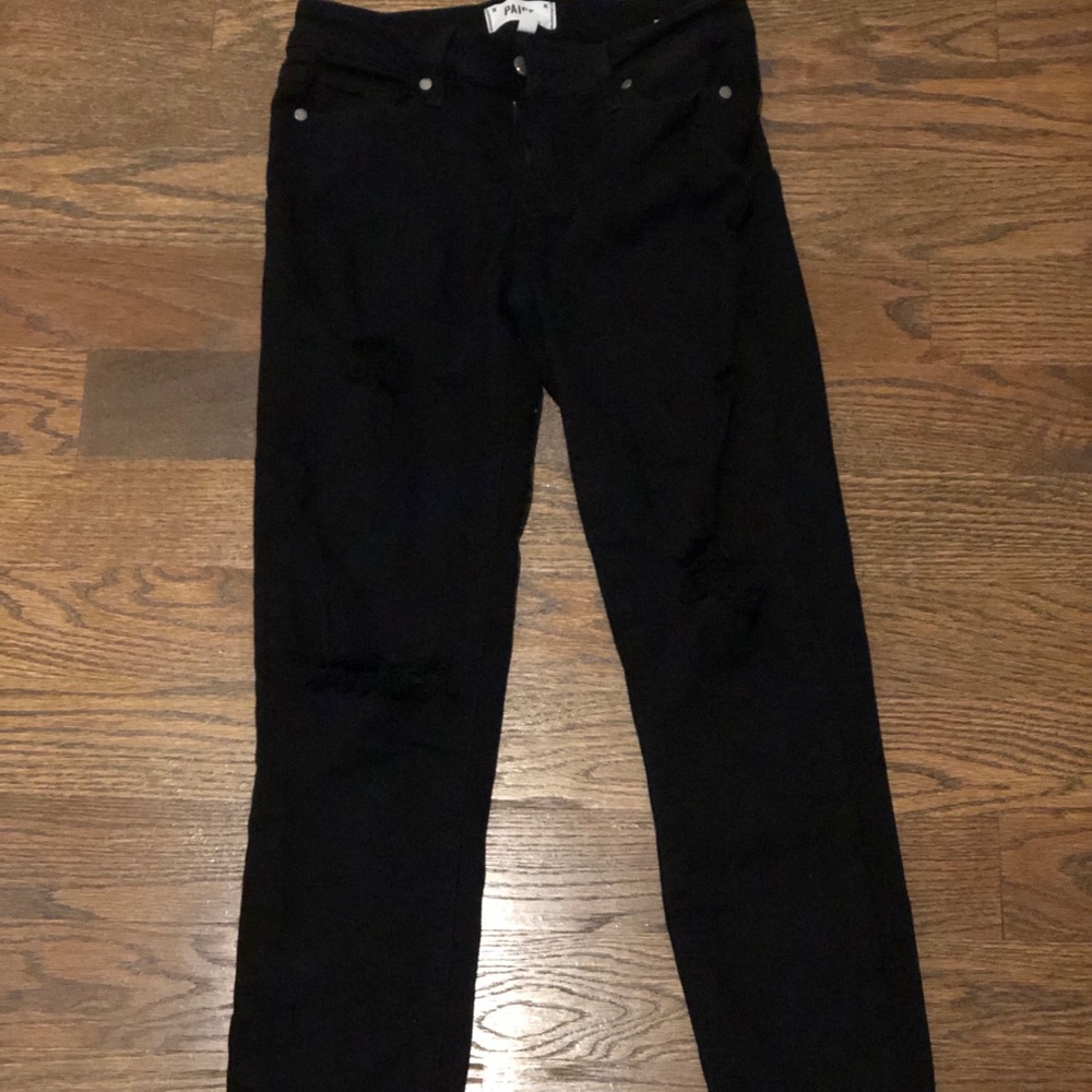 PAIGE verdugo ultra skinny black DISTRESSED JEANS